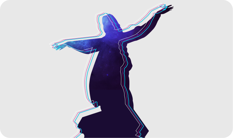 Stylized image of the Fountain Square fountain