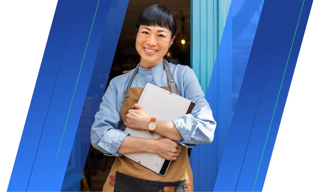 woman holding a folder