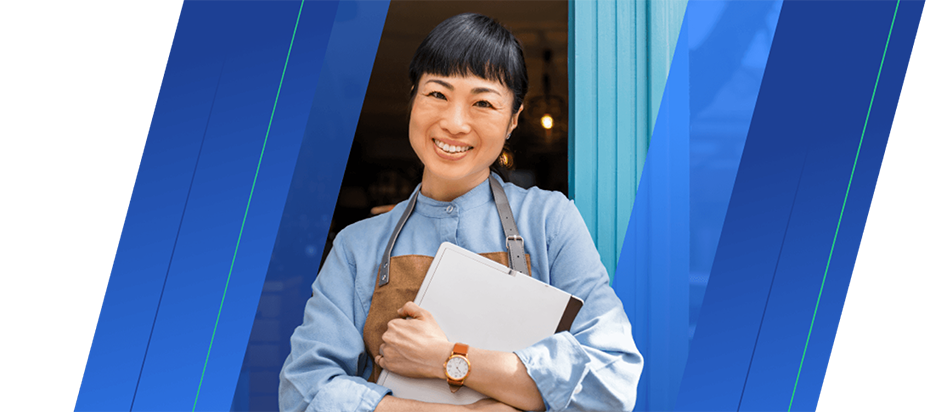 woman holding a folder